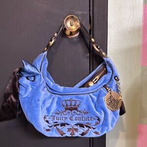 Juicy Couture Y2K Vintage Like New Condition Blue Hobo Bag with Signature Style
